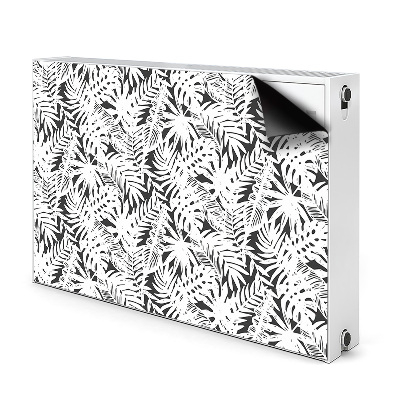 Radiator cover Black and white leaves