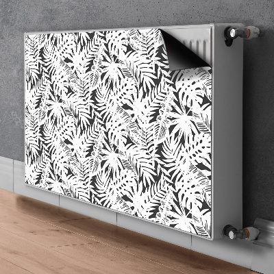 Radiator cover Black and white leaves