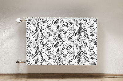 Radiator cover Black and white leaves