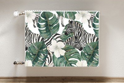 Magnetic radiator mat Zebras in the leaves