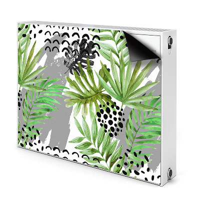 Decorative radiator cover Tropical leaves