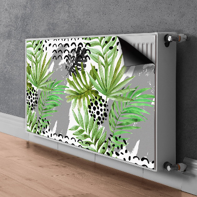 Decorative radiator cover Tropical leaves