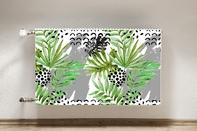 Decorative radiator cover Tropical leaves