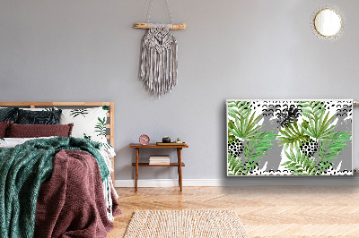 Decorative radiator cover Tropical leaves