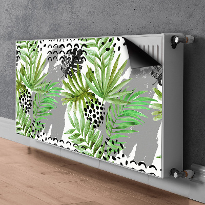 Decorative radiator cover Tropical leaves