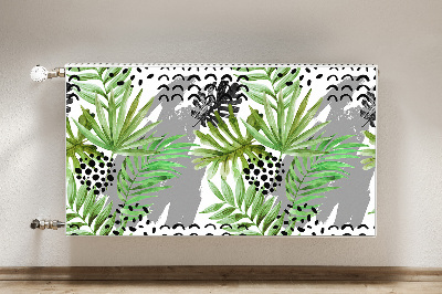 Decorative radiator cover Tropical leaves