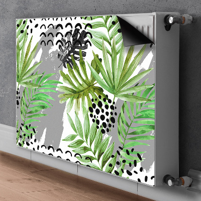 Decorative radiator cover Tropical leaves