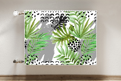 Decorative radiator cover Tropical leaves