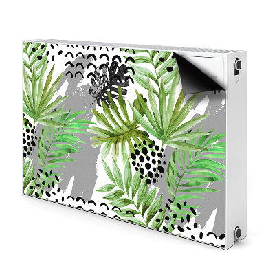 Decorative radiator cover Tropical leaves