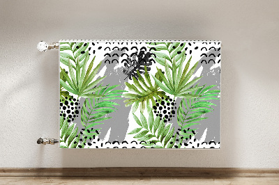 Decorative radiator cover Tropical leaves