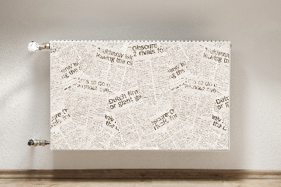 Magnetic radiator mat Vintage style newspapers