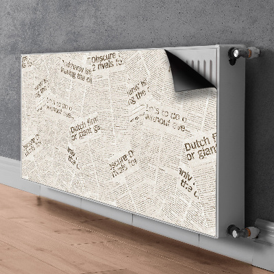 Magnetic radiator mat Vintage style newspapers