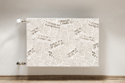 Magnetic radiator mat Vintage style newspapers