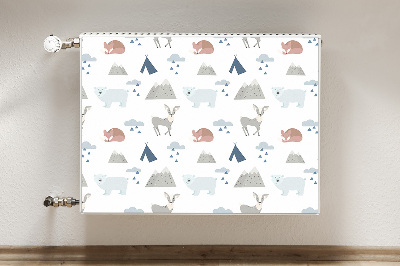 Printed radiator mat Forest animals