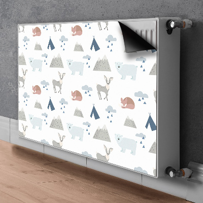 Printed radiator mat Forest animals