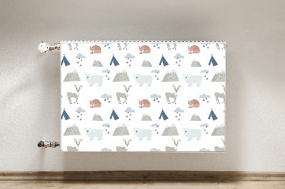 Printed radiator mat Forest animals