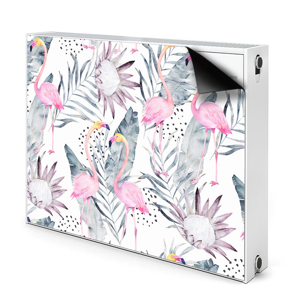 Magnetic radiator mat Flamingos