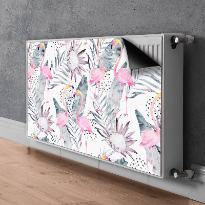 Magnetic radiator mat Flamingos