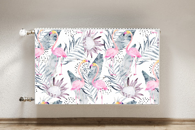 Magnetic radiator mat Flamingos