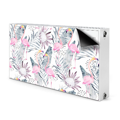 Magnetic radiator mat Flamingos