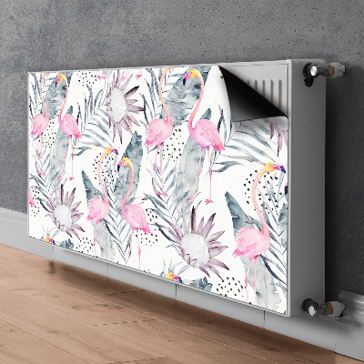 Magnetic radiator mat Flamingos