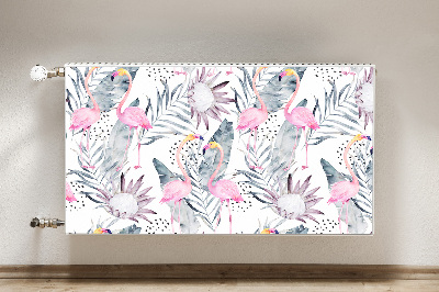 Magnetic radiator mat Flamingos