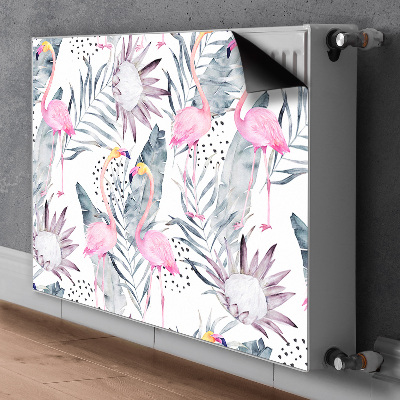 Magnetic radiator mat Flamingos