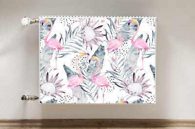 Magnetic radiator mat Flamingos