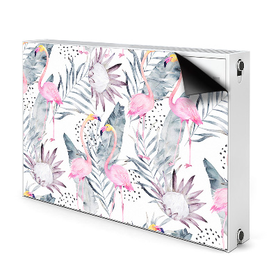 Magnetic radiator mat Flamingos