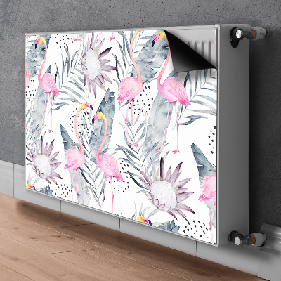 Magnetic radiator mat Flamingos