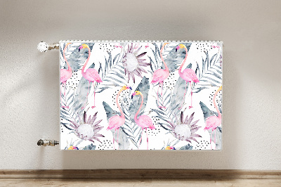 Magnetic radiator mat Flamingos