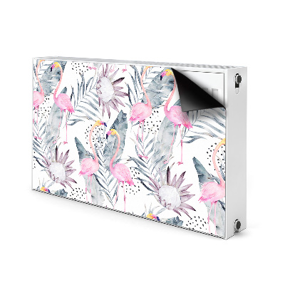 Magnetic radiator mat Flamingos