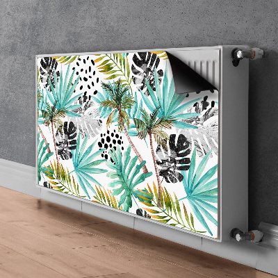 Decorative radiator mat Palms and leaves