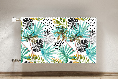 Decorative radiator mat Palms and leaves