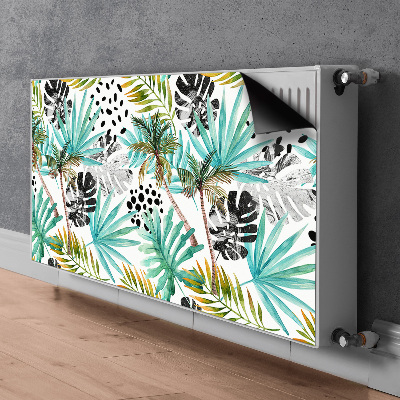 Decorative radiator mat Palms and leaves