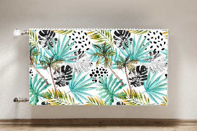 Decorative radiator mat Palms and leaves