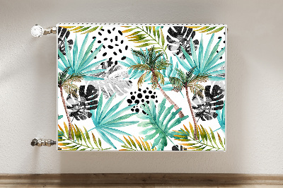 Decorative radiator mat Palms and leaves