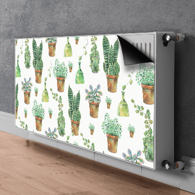 Magnetic radiator cover Painted cacti