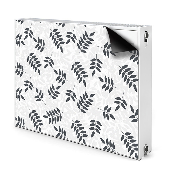 Radiator cover Black gray leaves