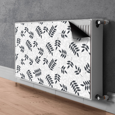 Radiator cover Black gray leaves