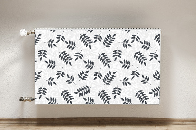 Radiator cover Black gray leaves