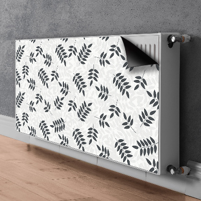 Radiator cover Black gray leaves