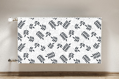 Radiator cover Black gray leaves