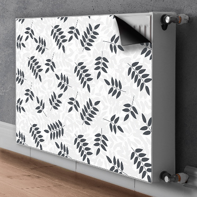 Radiator cover Black gray leaves