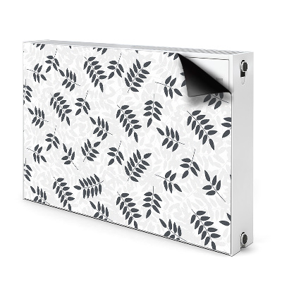 Radiator cover Black gray leaves