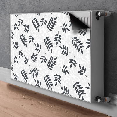 Radiator cover Black gray leaves