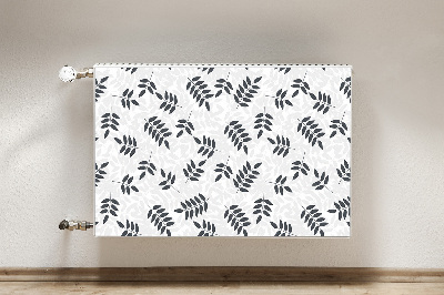 Radiator cover Black gray leaves