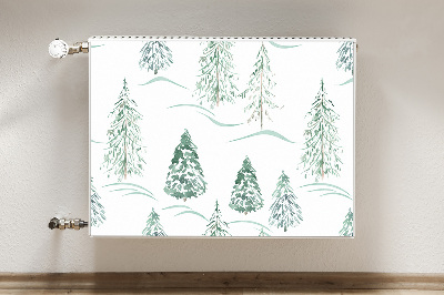 Magnetic radiator mat Winter Christmas tree