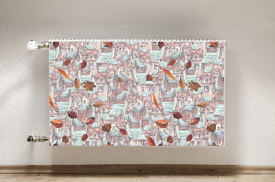 Decorative radiator cover Autumn city