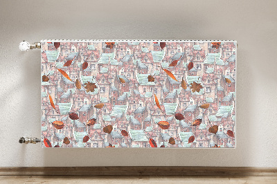 Decorative radiator cover Autumn city